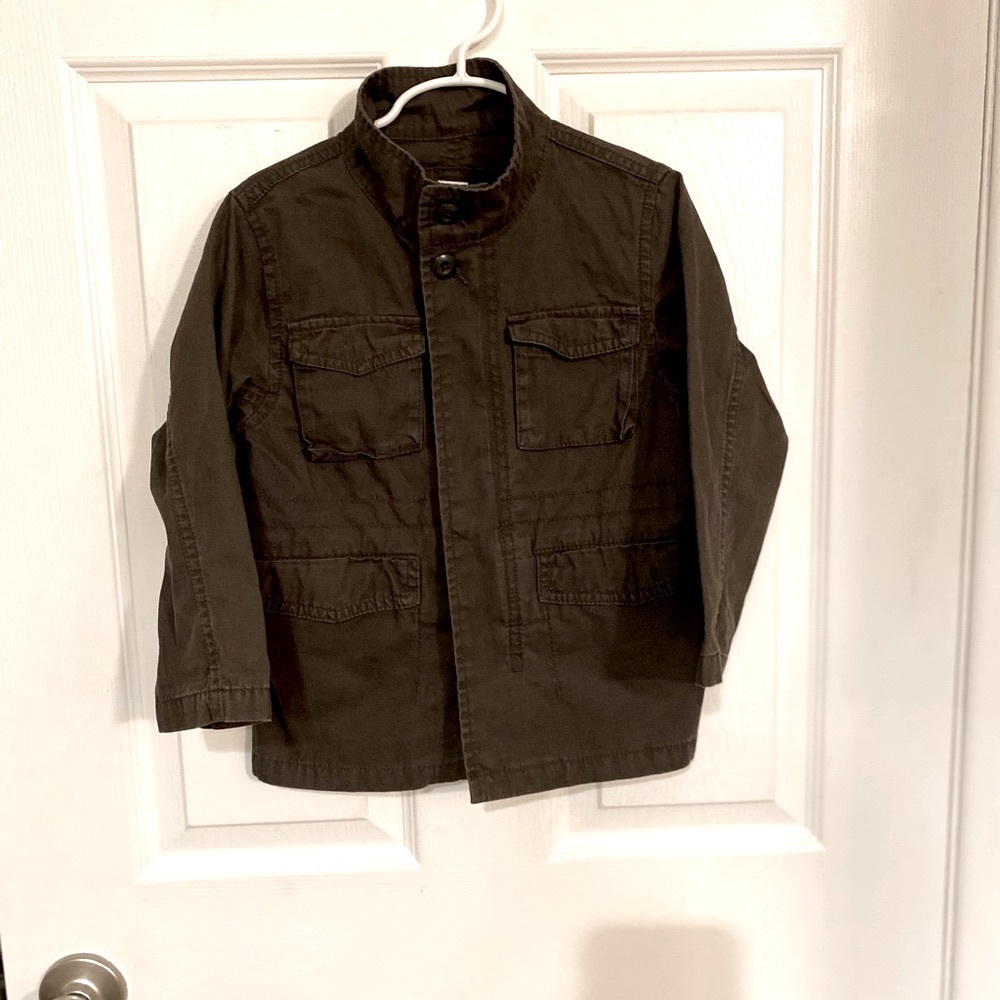 Gap toddler boy light weight army green jacket - size 4T